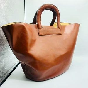 Brown Leather Mango Tote bag!